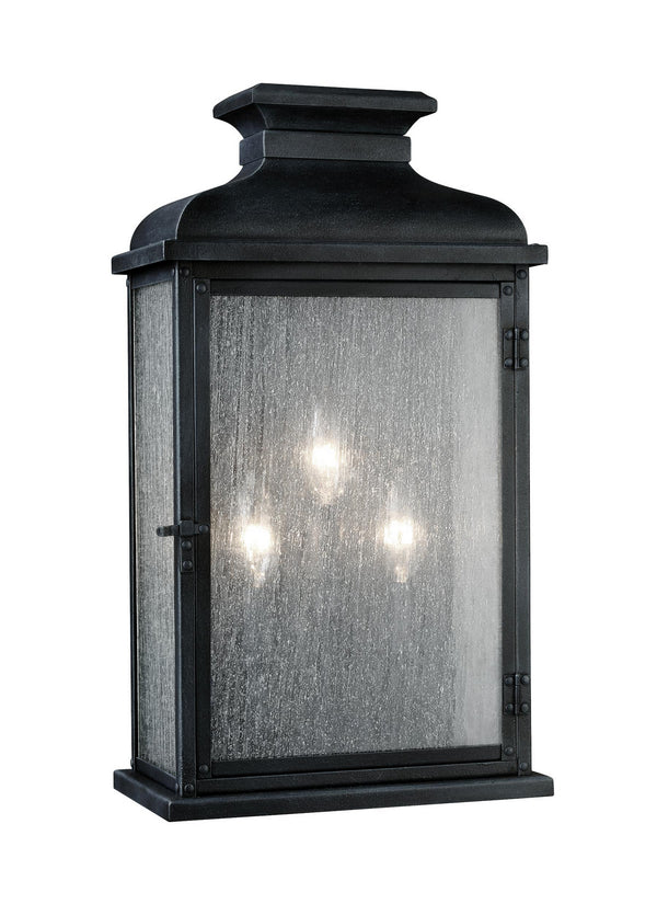 Visual Comfort Studio - OL11104DWZ - Three Light Lantern - Pediment - Dark Weathered Zinc from Lighting & Bulbs Unlimited in Charlotte, NC