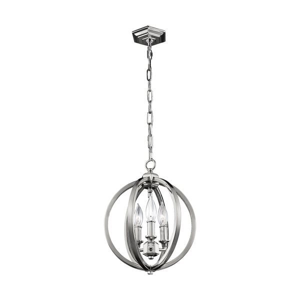 Visual Comfort Studio - F3059/3PN - Three Light Pendant - Corinne - Polished Nickel from Lighting & Bulbs Unlimited in Charlotte, NC
