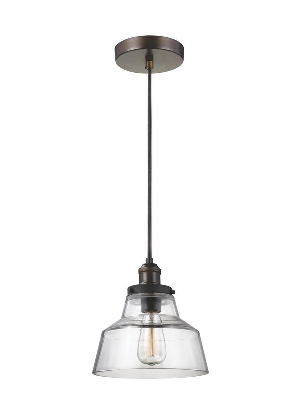 Visual Comfort Studio - P1348PAGB/DWZ - One Light Pendant - Baskin - Painted Aged Brass / Dark Weathered Zinc from Lighting & Bulbs Unlimited in Charlotte, NC