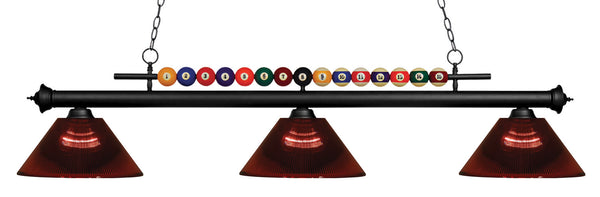 Z-Lite - 170MB-ARBG - Three Light Billiard Light - Shark - Matte Black from Lighting & Bulbs Unlimited in Charlotte, NC