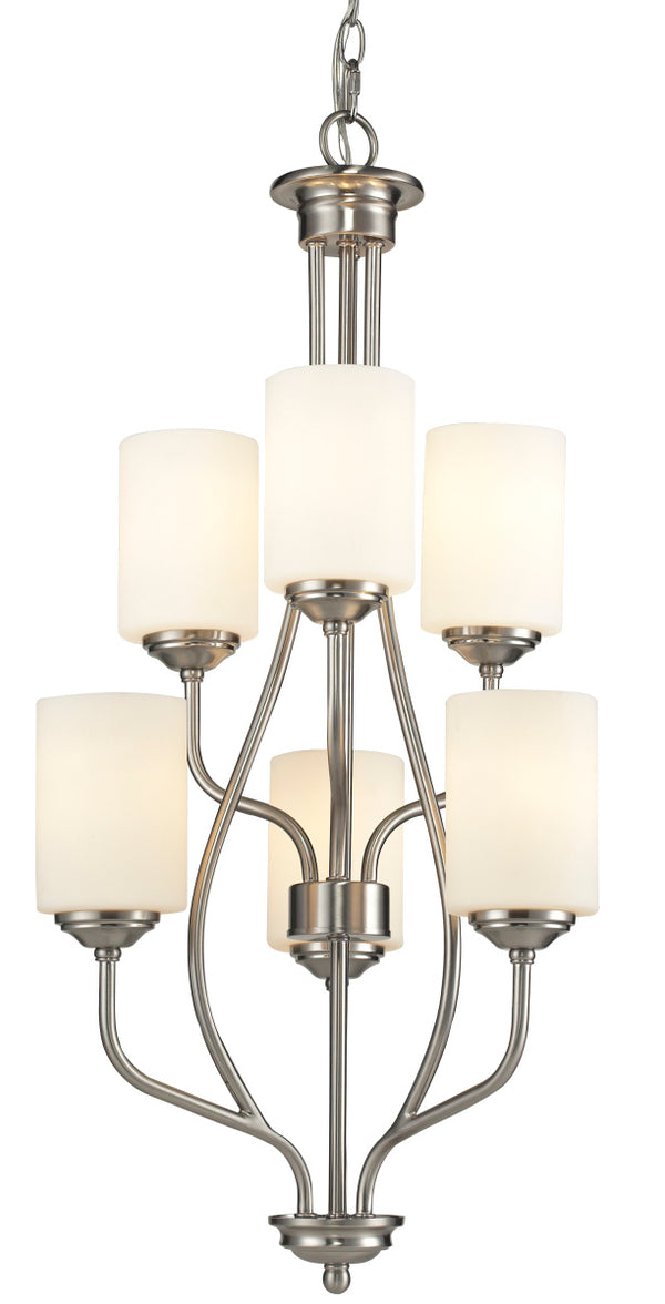 Z-Lite - 434-6-BN - Six Light Chandelier - Cardinal - Brushed Nickel from Lighting & Bulbs Unlimited in Charlotte, NC