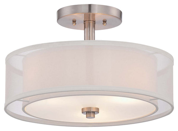 Minka-Lavery - 4107-84 - Three Light Semi Flush Mount - Parsons Studio - Brushed Nickel from Lighting & Bulbs Unlimited in Charlotte, NC