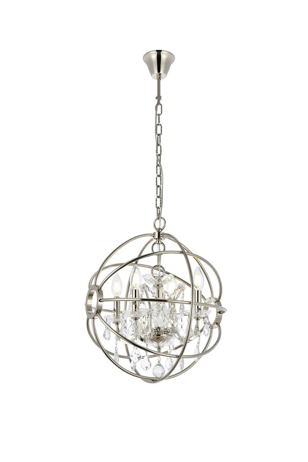Elegant Lighting - 1130D17PN/RC - Four Light Pendant - Geneva - Polished Nickel from Lighting & Bulbs Unlimited in Charlotte, NC