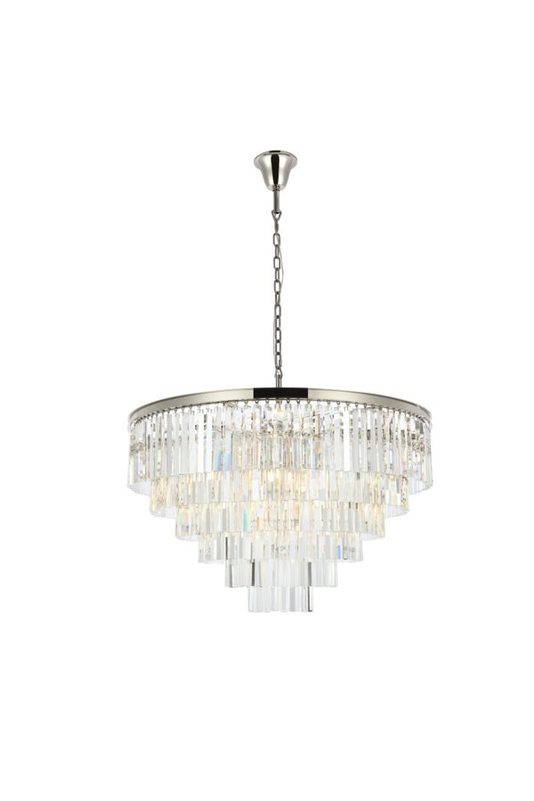 Elegant Lighting - 1201D44PN/RC - 33 Light Chandelier - Sydney - Polished Nickel from Lighting & Bulbs Unlimited in Charlotte, NC