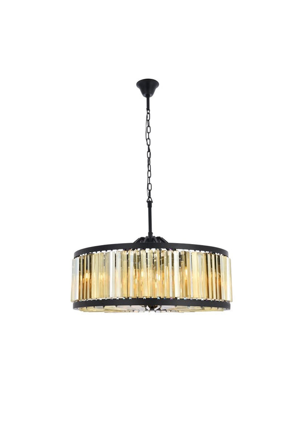 Elegant Lighting - 1203D35MB-GT/RC - Ten Light Chandelier - Chelsea - Matte Black from Lighting & Bulbs Unlimited in Charlotte, NC