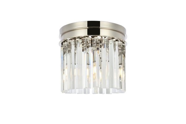 Elegant Lighting - 1208F12PN/RC - Three Light Flush Mount - Sydney - Polished Nickel from Lighting & Bulbs Unlimited in Charlotte, NC