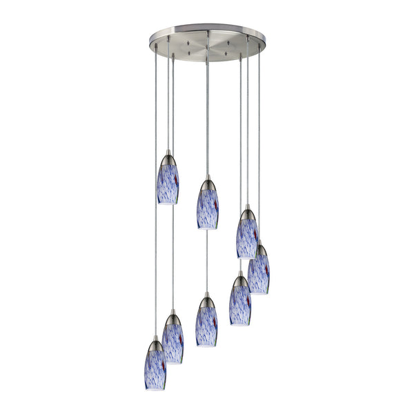 ELK Home - 110-8R-BL - Eight Light Pendant - Milan - Satin Nickel from Lighting & Bulbs Unlimited in Charlotte, NC