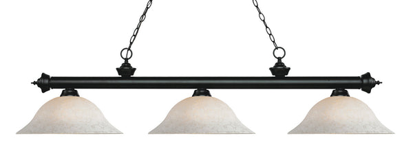 Z-Lite - 200-3MB-WM16 - Three Light Billiard Light - Riviera - Matte Black from Lighting & Bulbs Unlimited in Charlotte, NC