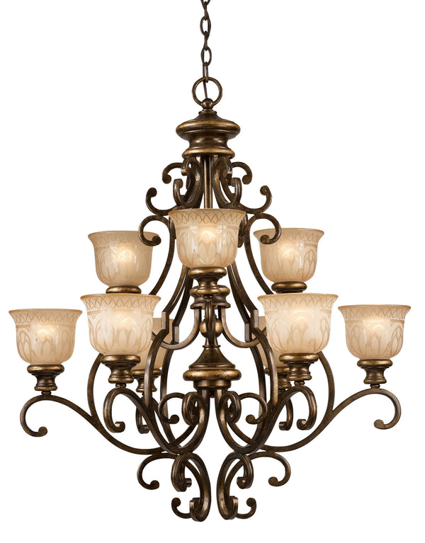 Crystorama - 7409-BU - Nine Light Chandelier - Norwalk - Bronze Umber from Lighting & Bulbs Unlimited in Charlotte, NC