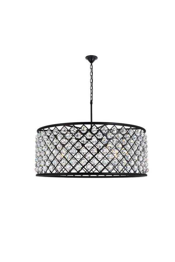 Elegant Lighting - 1214G43MB/RC - Ten Light Chandelier - Madison - Matte Black from Lighting & Bulbs Unlimited in Charlotte, NC