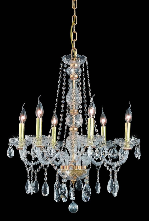 Elegant Lighting - 7956D24G/RC - Six Light Chandelier - Verona - Gold from Lighting & Bulbs Unlimited in Charlotte, NC