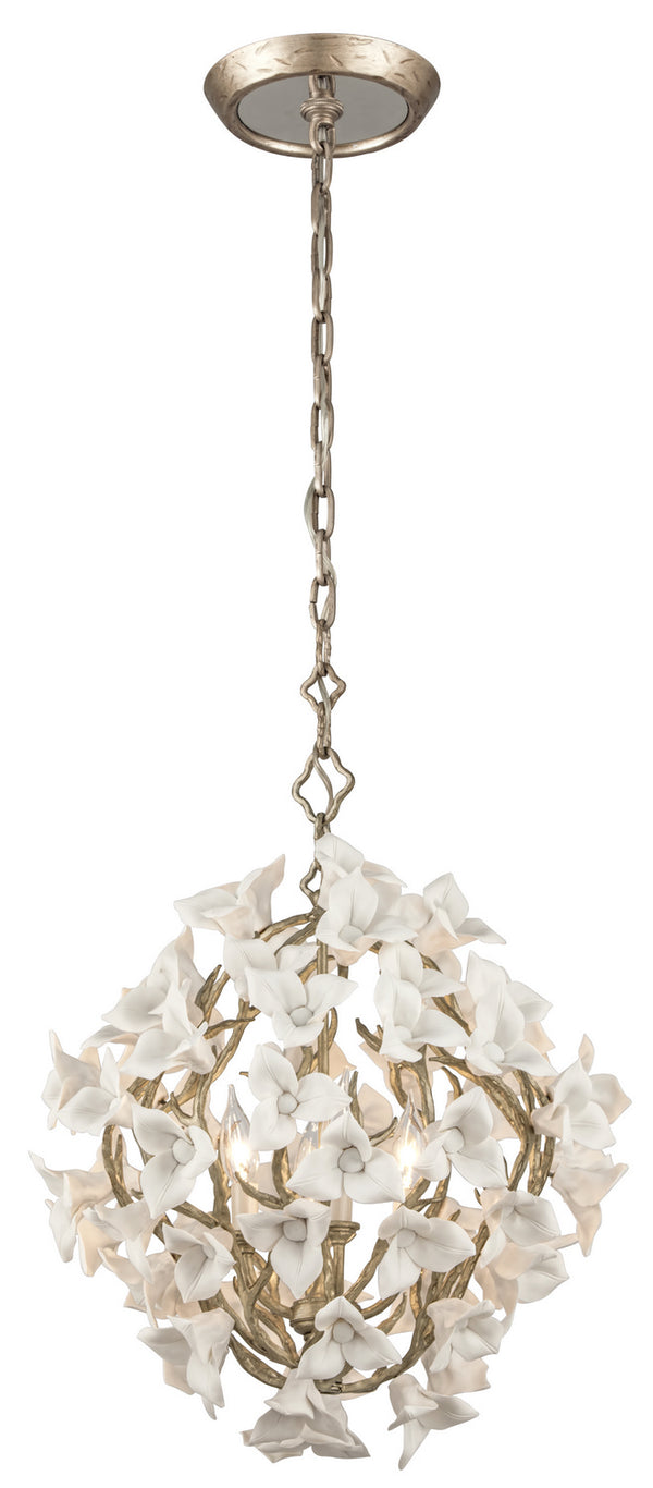 Corbett Lighting - 211-44-SGL - Four Light Pendant - Lily - Enchanted Silver Leaf from Lighting & Bulbs Unlimited in Charlotte, NC