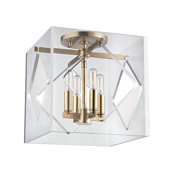 Hudson Valley - 5912F-AGB - Four Light Flush Mount - Travis - Aged Brass from Lighting & Bulbs Unlimited in Charlotte, NC