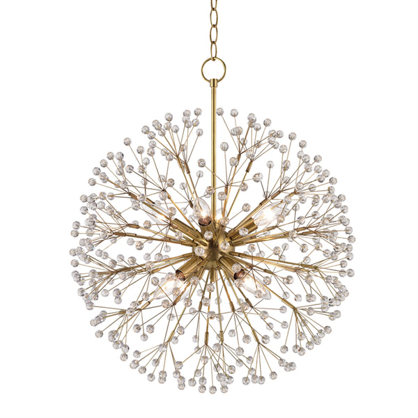 Hudson Valley - 6020-AGB - Eight Light Chandelier - Dunkirk - Aged Brass from Lighting & Bulbs Unlimited in Charlotte, NC