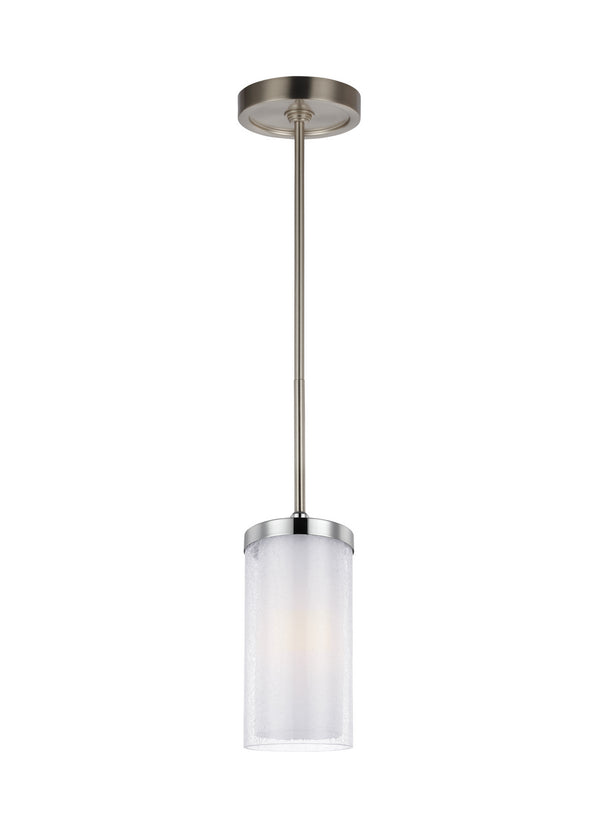 Generation Lighting - P1334SN/CH - One Light Pendant - Jonah - Satin Nickel / Chrome from Lighting & Bulbs Unlimited in Charlotte, NC