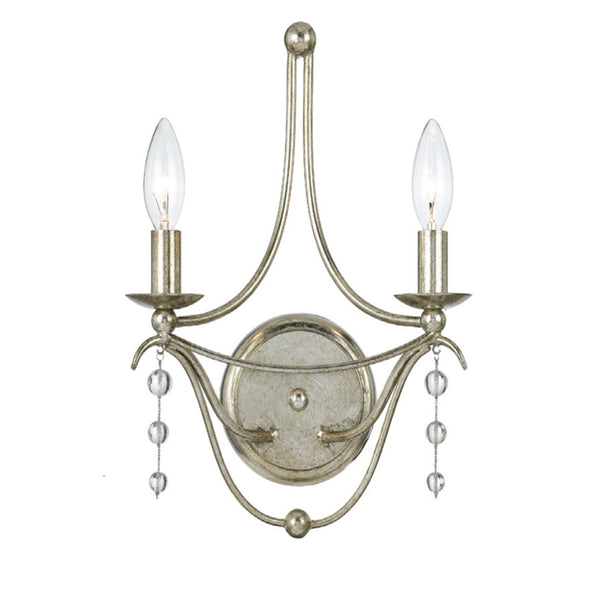 Crystorama - 432-SA - Two Light Wall Mount - Metro - Antique Silver from Lighting & Bulbs Unlimited in Charlotte, NC