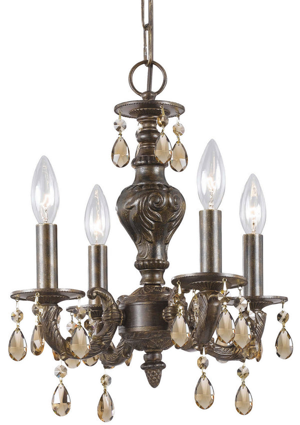Crystorama - 5024-VB-GTS - Four Light Mini Chandelier - Paris Market - Venetian Bronze from Lighting & Bulbs Unlimited in Charlotte, NC