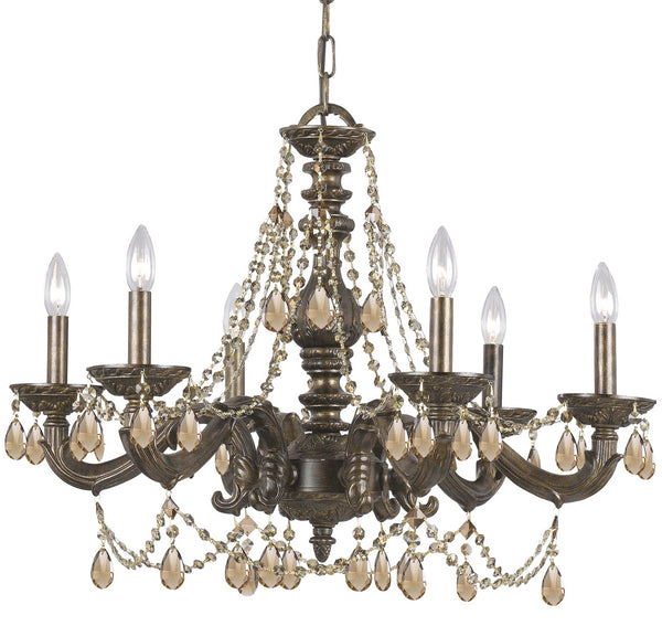 Crystorama - 5026-VB-GTS - Six Light Chandelier - Paris Market - Venetian Bronze from Lighting & Bulbs Unlimited in Charlotte, NC