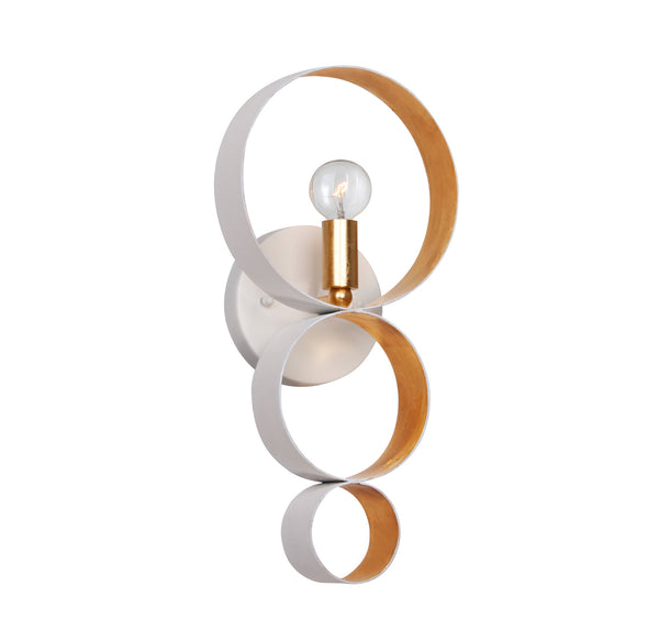 Crystorama - 581-MT-GA - One Light Wall Mount - Luna - Matte White / Antique Gold from Lighting & Bulbs Unlimited in Charlotte, NC