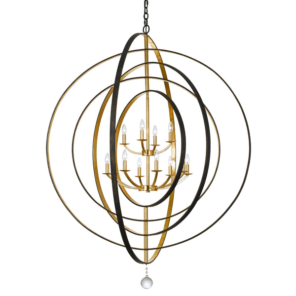 Crystorama - 590-EB-GA - 12 Light Lantern - Luna - English Bronze / Antique Gold from Lighting & Bulbs Unlimited in Charlotte, NC