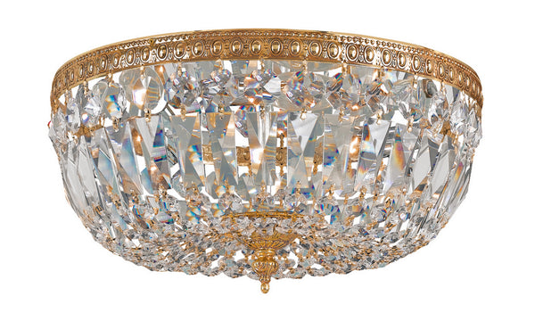 Crystorama - 712-OB-CL-I - Three Light Ceiling Mount - Ceiling Mount - Olde Brass from Lighting & Bulbs Unlimited in Charlotte, NC