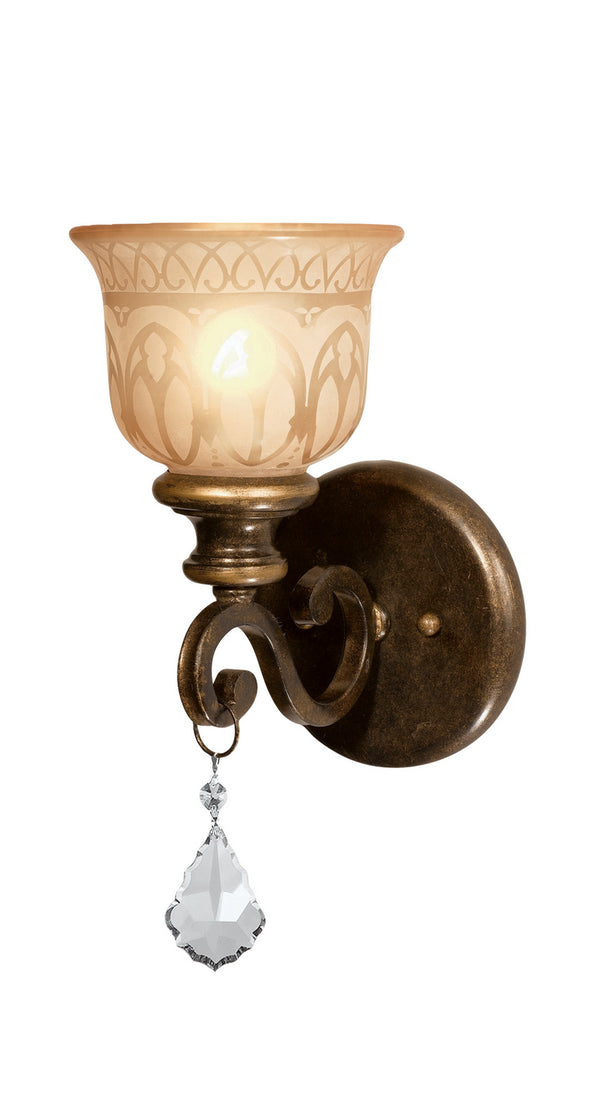 Crystorama - 7501-BU-CL-S - One Light Wall Mount - Norwalk - Bronze Umber from Lighting & Bulbs Unlimited in Charlotte, NC