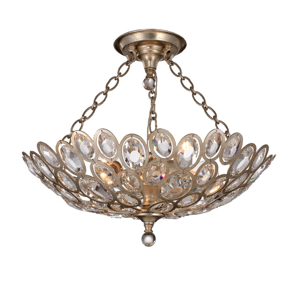 Crystorama - 7584-DT_CEILING - Three Light Ceiling Mount - Sterling - Distressed Twilight from Lighting & Bulbs Unlimited in Charlotte, NC