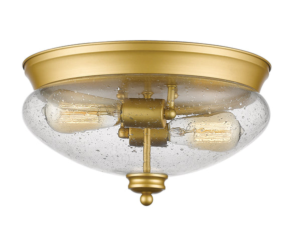 Z-Lite - 722F2-SG - Two Light Flush Mount - Amon - Satin Gold from Lighting & Bulbs Unlimited in Charlotte, NC