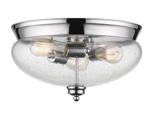 Z-Lite - 722F3-CH - Three Light Flush Mount - Amon - Chrome from Lighting & Bulbs Unlimited in Charlotte, NC