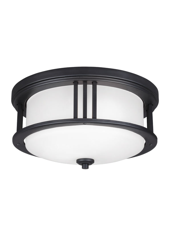 Generation Lighting - 7847902-12 - Two Light Outdoor Flush Mount - Crowell - Black from Lighting & Bulbs Unlimited in Charlotte, NC