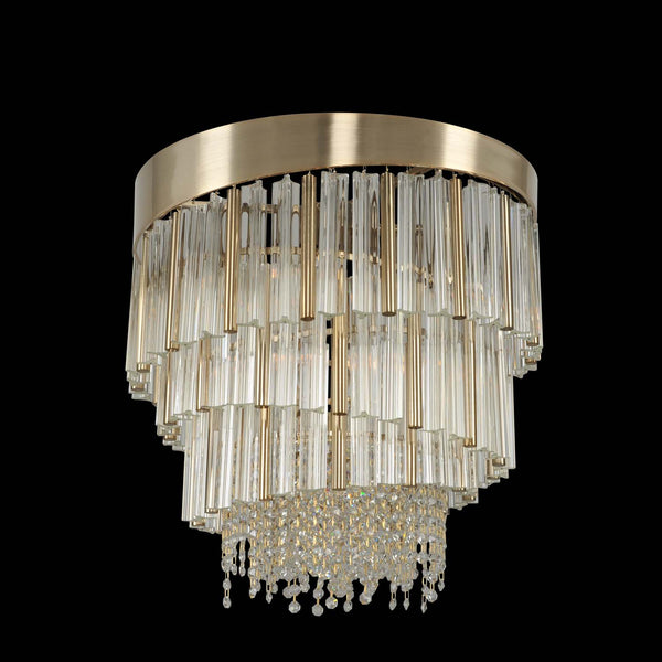Allegri - 029850-038-FR001 - Six Light Convertible Pendant - Semi Flush Mount - Espirali - Brushed Champagne Gold from Lighting & Bulbs Unlimited in Charlotte, NC