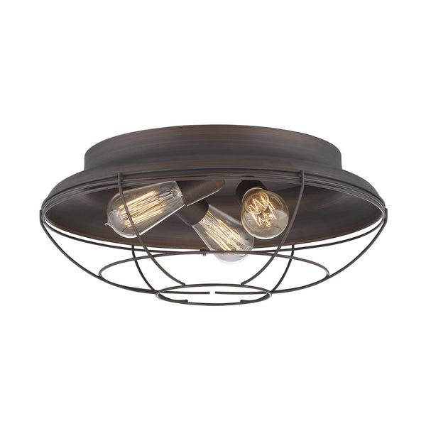Millennium - 5387-RBZ - Three Light Flushmount - Neo-Industrial - Rubbed Bronze from Lighting & Bulbs Unlimited in Charlotte, NC