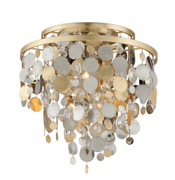 Corbett Lighting - 215-33 - Three Light Flush Mount - Ambrosia - Gold Silver Leaf & Stainless from Lighting & Bulbs Unlimited in Charlotte, NC
