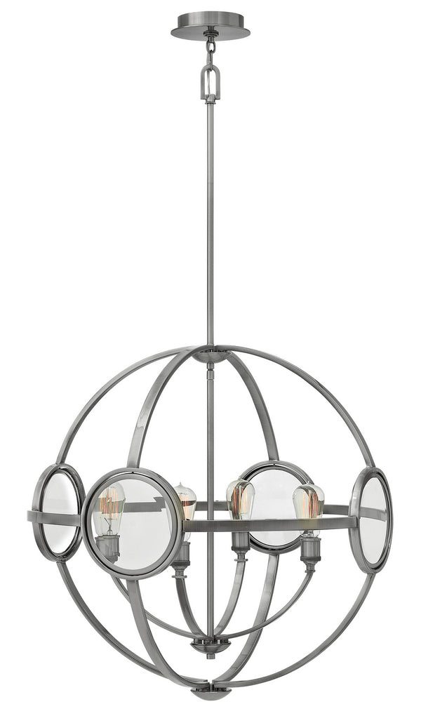 Hinkley - 3924PL - LED Chandelier - Fulham - Polished Antique Nickel from Lighting & Bulbs Unlimited in Charlotte, NC
