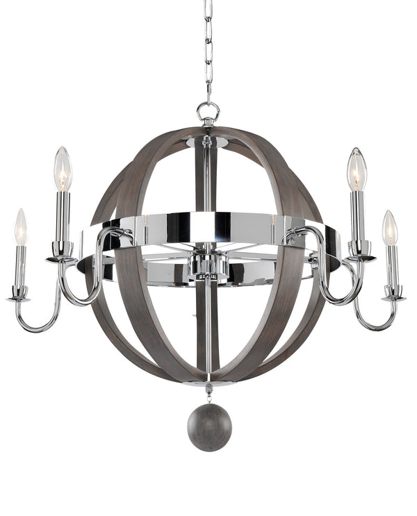 Kalco - 300481CH - Five Light Chandelier - Sharlow - Chrome from Lighting & Bulbs Unlimited in Charlotte, NC
