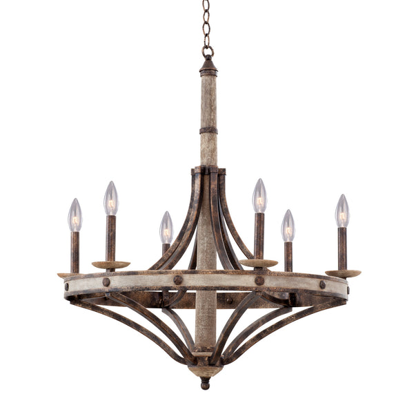 Kalco - 7046FG - Six Light Chandelier - Coronado - Florence Gold from Lighting & Bulbs Unlimited in Charlotte, NC