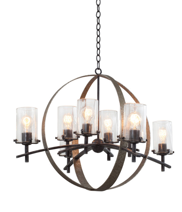 Kalco - 7098VI - Eight Light Chandelier - Irvine - Vintage Iron from Lighting & Bulbs Unlimited in Charlotte, NC