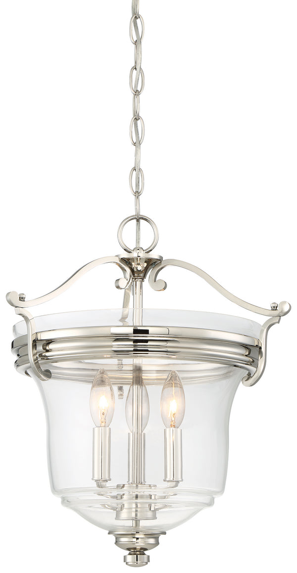 Minka-Lavery - 3297-613 - Three Light Pendant (Convertible To Semi Flush) - Audrey'S Point - Polished Nickel from Lighting & Bulbs Unlimited in Charlotte, NC