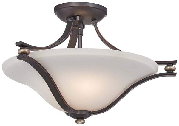 Minka-Lavery - 3282-589 - Two Light Semi Flush Mount - Shadowglen - Lathan Bronze With Gold Highli from Lighting & Bulbs Unlimited in Charlotte, NC