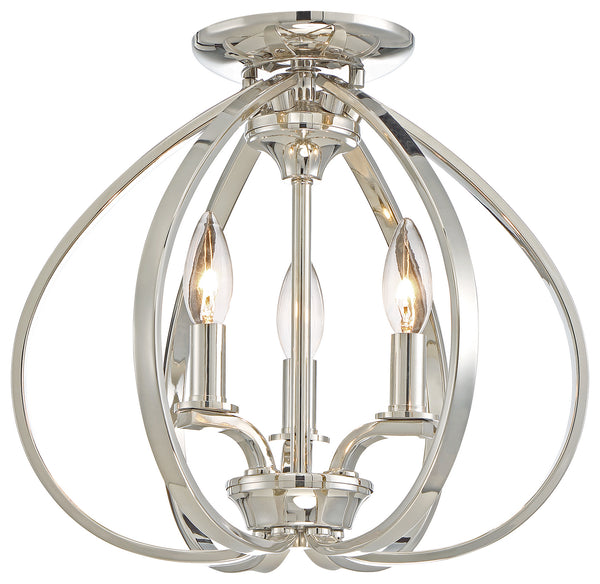 Minka-Lavery - 4983-613 - Three Light Semi Flush Mount - Tilbury - Polished Nickel from Lighting & Bulbs Unlimited in Charlotte, NC