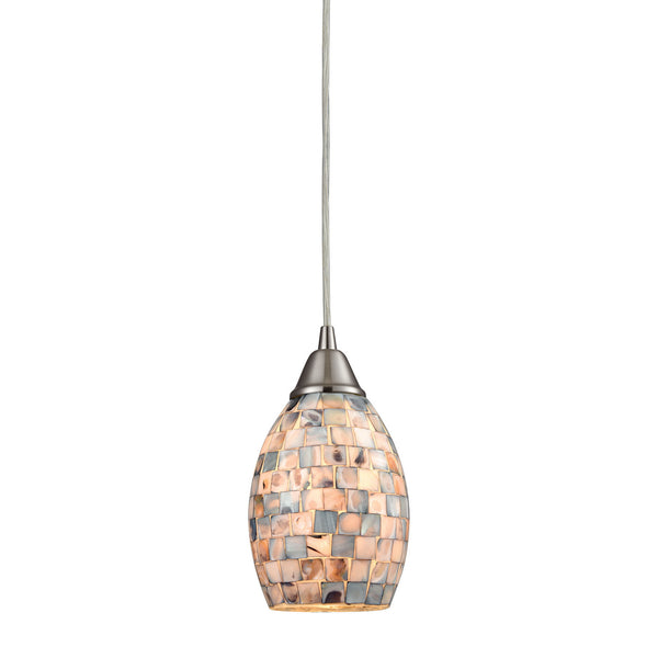 ELK Home - 10444/1 - One Light Mini Pendant - Capri - Satin Nickel from Lighting & Bulbs Unlimited in Charlotte, NC