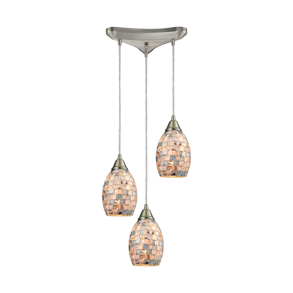 ELK Home - 10444/3 - Three Light Pendant - Capri - Satin Nickel from Lighting & Bulbs Unlimited in Charlotte, NC