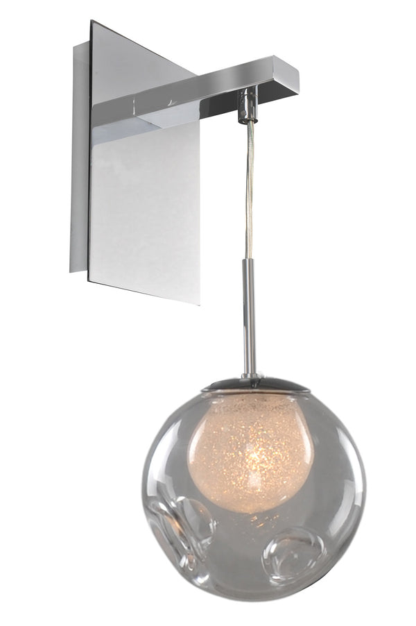 Kalco - 309520CH/CLEAR - One Light Wall Bracket - Meteor - Chrome from Lighting & Bulbs Unlimited in Charlotte, NC