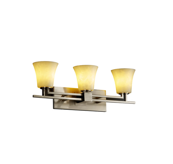 Justice Designs - CLD-8703-20-NCKL - Three Light Bath Bar - Clouds - Brushed Nickel from Lighting & Bulbs Unlimited in Charlotte, NC