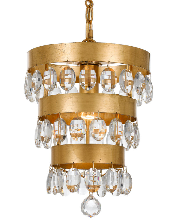 Crystorama - 6103-GA - One Light Mini Chandelier - Perla - Antique Gold from Lighting & Bulbs Unlimited in Charlotte, NC