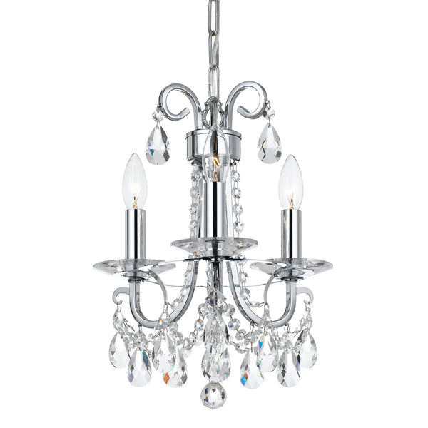 Crystorama - 6823-CH-CL-MWP - Three Light Mini Chandelier - Othello - Polished Chrome from Lighting & Bulbs Unlimited in Charlotte, NC