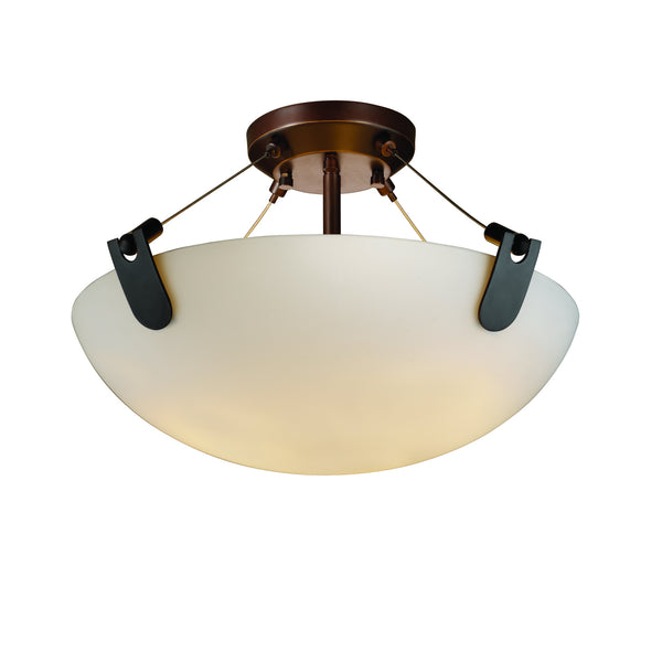 Justice Designs - FSN-9611-35-OPAL-DBRZ - Semi-Flush Mount - Fusion - Dark Bronze from Lighting & Bulbs Unlimited in Charlotte, NC