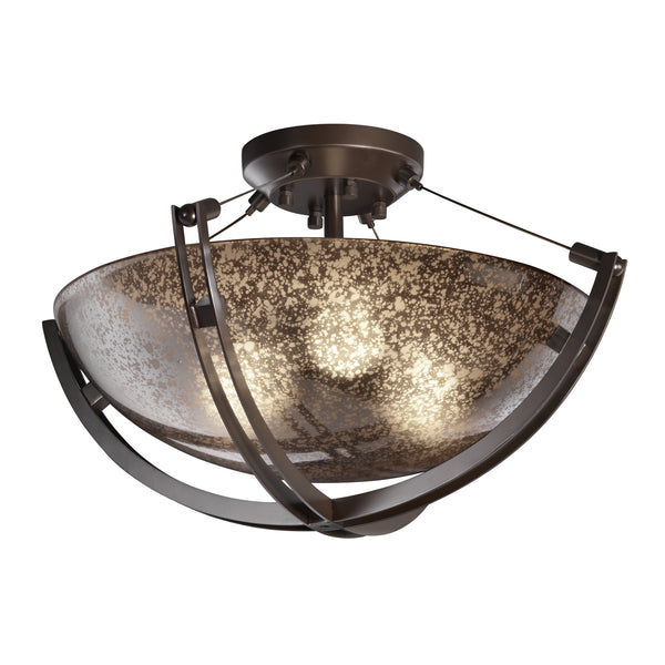 Justice Designs - FSN-9711-35-MROR-DBRZ - Semi-Flush Mount - Fusion - Dark Bronze from Lighting & Bulbs Unlimited in Charlotte, NC