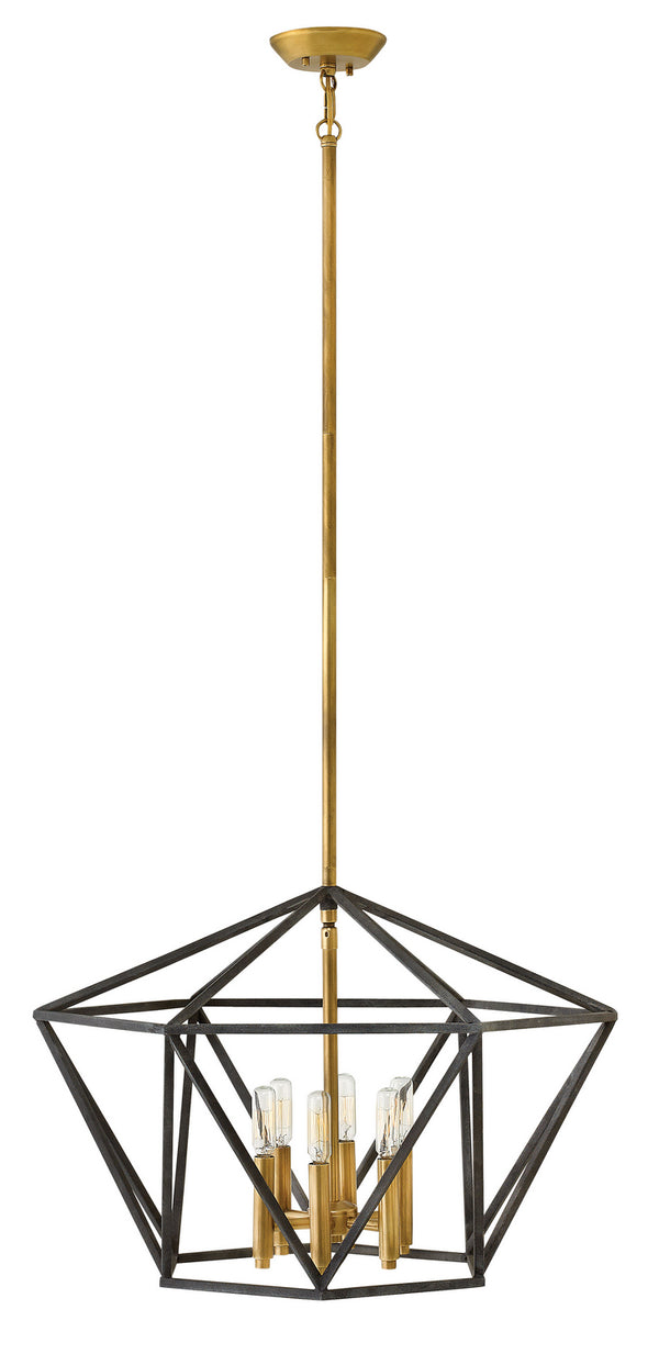 Hinkley - 3576DZ - LED Chandelier - Theory - Aged Zinc from Lighting & Bulbs Unlimited in Charlotte, NC