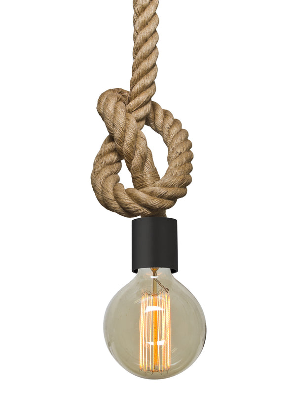 Besa - 1JT-SOLO-BK - One Light Pendant - Solo Rope - Black from Lighting & Bulbs Unlimited in Charlotte, NC